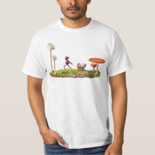 Acorn elf met bossen met paddenstoel t-shirt
