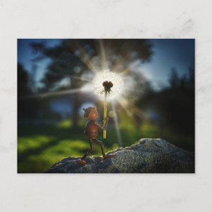 Acorn elf met de lichte paardenbloem briefkaart