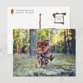 Acorn elf met zijn meisje op de fiets briefkaart (Voorkant / Achterkant)