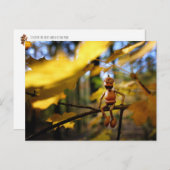 Acorn elf op een esdoorn boom herfst briefkaart (Voorkant / Achterkant)