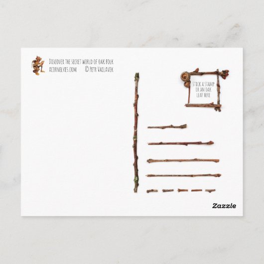 Acorn Elf op reis - zomer postcrossing Briefkaart (Achterkant)