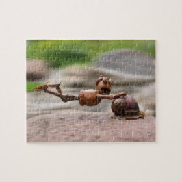 Acorn elf rider on the snail jigsaw puzzle legpuzzel