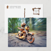 Acorn elf riding the motorbike briefkaart (Voorkant / Achterkant)