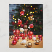 Acorn elf spelen met kerstversiering briefkaart (Voorkant)