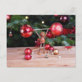 Acorn elf spelen met kerstversiering briefkaart (Voorkant)
