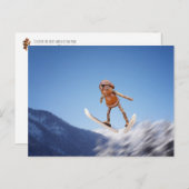 Acorn elf vliegt op het briefkaart van de skiswint (Voorkant / Achterkant)