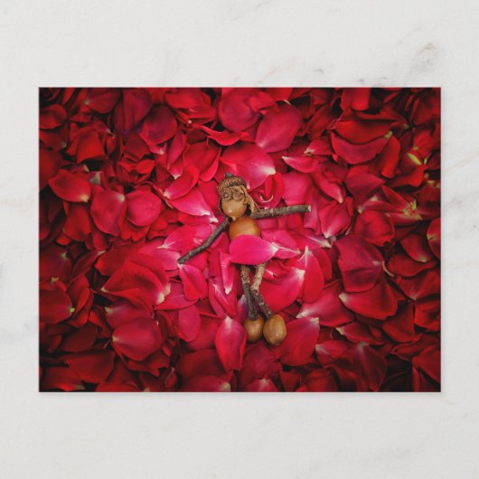 Acorn elve beauté en rose carte postale (Devant)