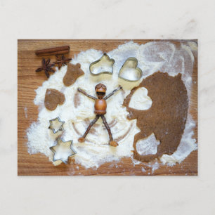 Acorn elves als engel in sneeuw - Kerstmis Briefkaart