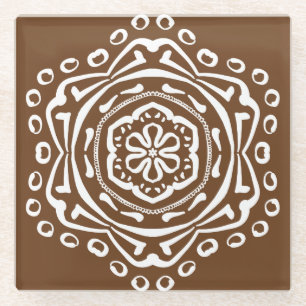 Acorn Mandala Glazen Onderzetter