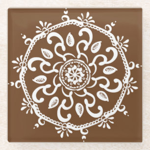 Acorn Mandala Glazen Onderzetter