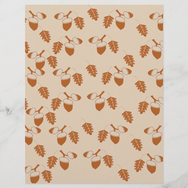 Acorn Patroon Scrapbook Papier: (Voorkant)