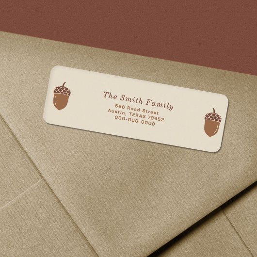 Acorn retouradreslabel etiket