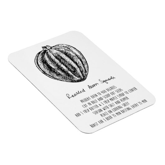Acorn Rôti Squash Recette Magnet (Côté Droit)