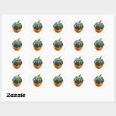 Acorn Squash Plastic 3D - Étiquette rond brillant (Feuille)