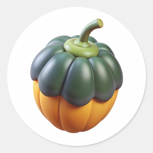 Acorn Squash Plastic 3D – Glanzend rond etiket (Voorkant)