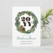 Acorn Wreath Christmas Party Invitation (Debout devant)