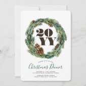 Acorn Wreath Kerstparty Uitnodiging (Voorkant)