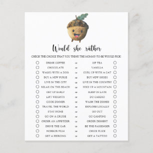 Acorn / Zou ze liever Baby shower spel