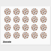 Acorn Zwart Stippen Herfst Y2K Patroon Ronde Sticker (Vel)