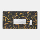 Acornes et feuilles de chêne sur noir (Clavier et souris)