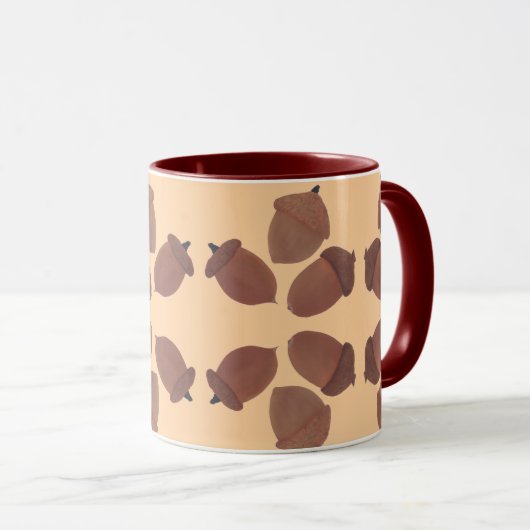 Acorns Pattern on Custom Mugs (Devant droit)