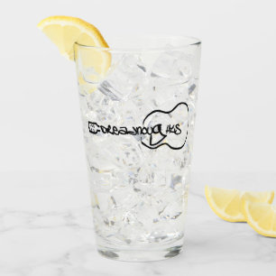 Acoustic Guitar Abstract Logo zwart Glas