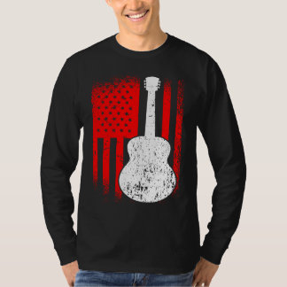 Acoustic Guitar American Flag Guitarist T-shirt