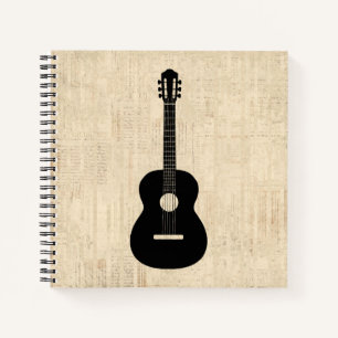 Acoustic Guitar Art Script Background Notitieboek