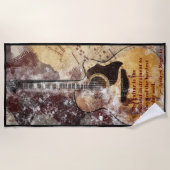 Acoustic Guitar Beach Towel Strandlaken (Voorkant)