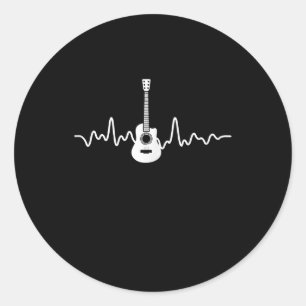 Acoustic Guitar Heartbeat Guitar Player Musicus Ronde Sticker
