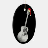 Acoustic Guitar-kerst zwart-wit Keramisch Ornament (Rechts)