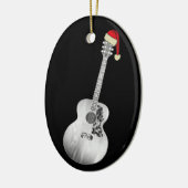 Acoustic Guitar-kerst zwart-wit Keramisch Ornament (Links)