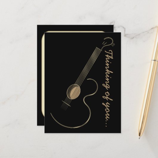 Acoustic Guitar Logo Briefkaart (Voorkant / Achterkant in situ)