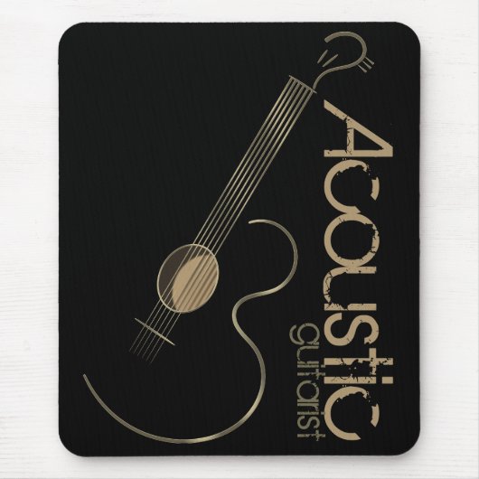 Acoustic Guitar Logo Mousepad Muismat (Voorkant)