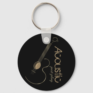 Acoustic Guitar Logo Sleutelhanger