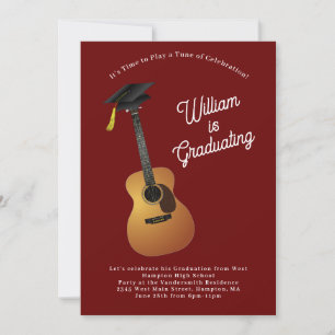 Acoustic Guitar Musician Graduation Party Music Kaart