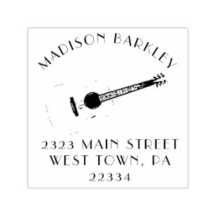 Acoustic Guitar Musician Music Teacher Zelfinktende Stempel