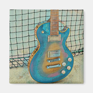 Acoustic guitar player gift magneet