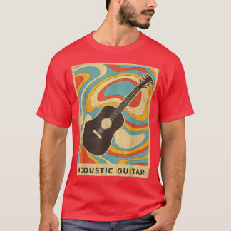  Acoustic Guitar Player Music Retro Poster T-shirt