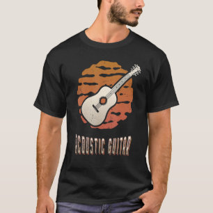 Acoustic Guitar  Retro Classic Sunset Music T-shirt