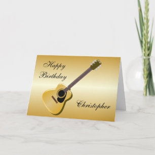 Acoustic Guitar Voeg gewoon naam geboortedag toe Kaart