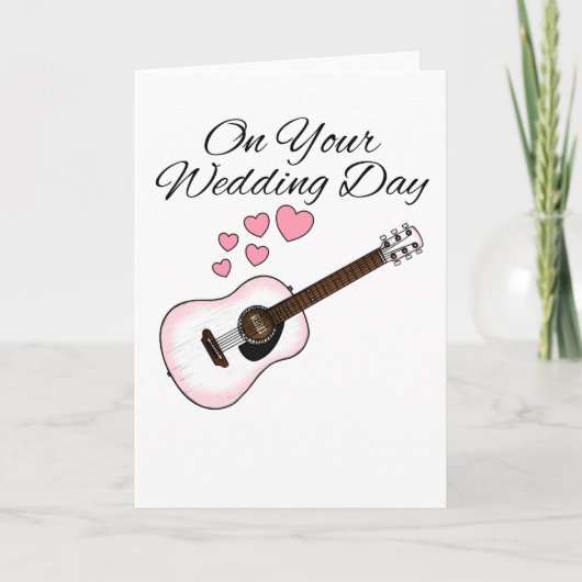 Acoustic Guitar Wedding Kaart Gitarist Musician (Voorkant)