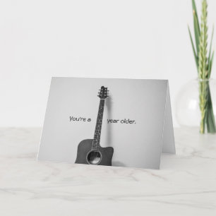 Acoustic Guitarist Year Oudere Birthday Card Kaart