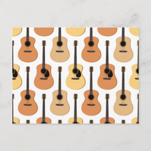 Acoustic Guitars Pattern Briefkaart