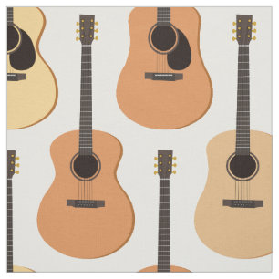 Acoustic Guitars Pattern Stof
