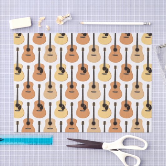 Acoustic Guitars Pattern Tissuepapier (Craft)