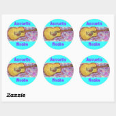 Acoustic Rocks Guitar Ronde Sticker (Vel)