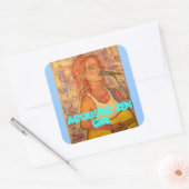 Acoustic Zen Girl Vierkante Sticker (Envelop)