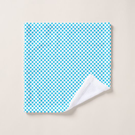 Acqua Blue Polka Dot Badhanddoek Set Bad Handdoek (Wasdoekje)