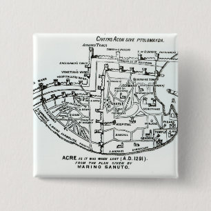 Acre zoals het was toen verloren vierkante button 5,1 cm